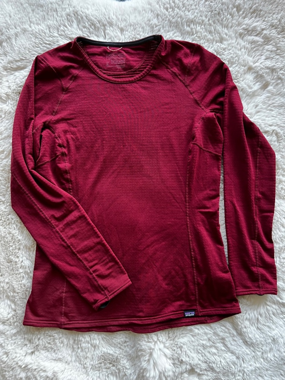 Patagonia Women’s Long-Sleeve Crew Neck Tee - Burgundy